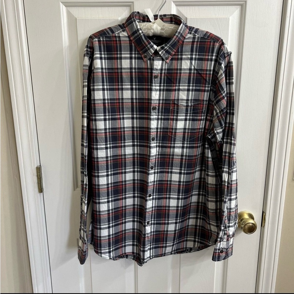 American Eagle Seriously Soft Mens Plaid Button Down XL